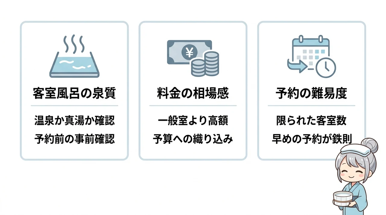 露天風呂付き客室を予約する前の注意点