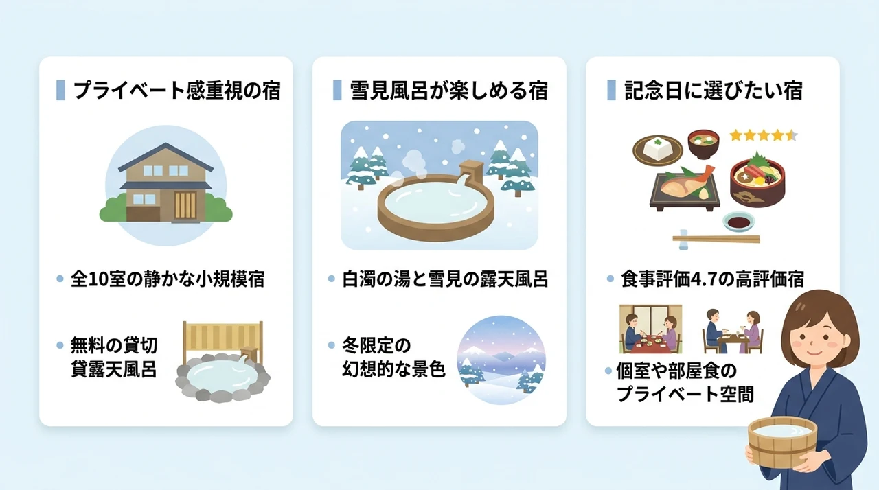 カップルで楽しむ白骨温泉の貸切温泉