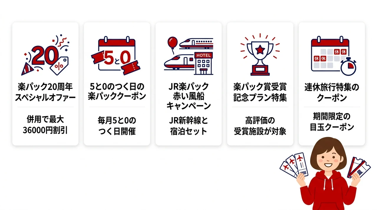 楽天トラベル楽パックのお得なクーポン最新情報