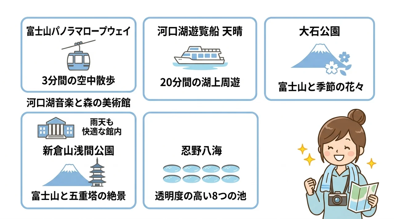 河口湖周辺で外せない観光スポット6選