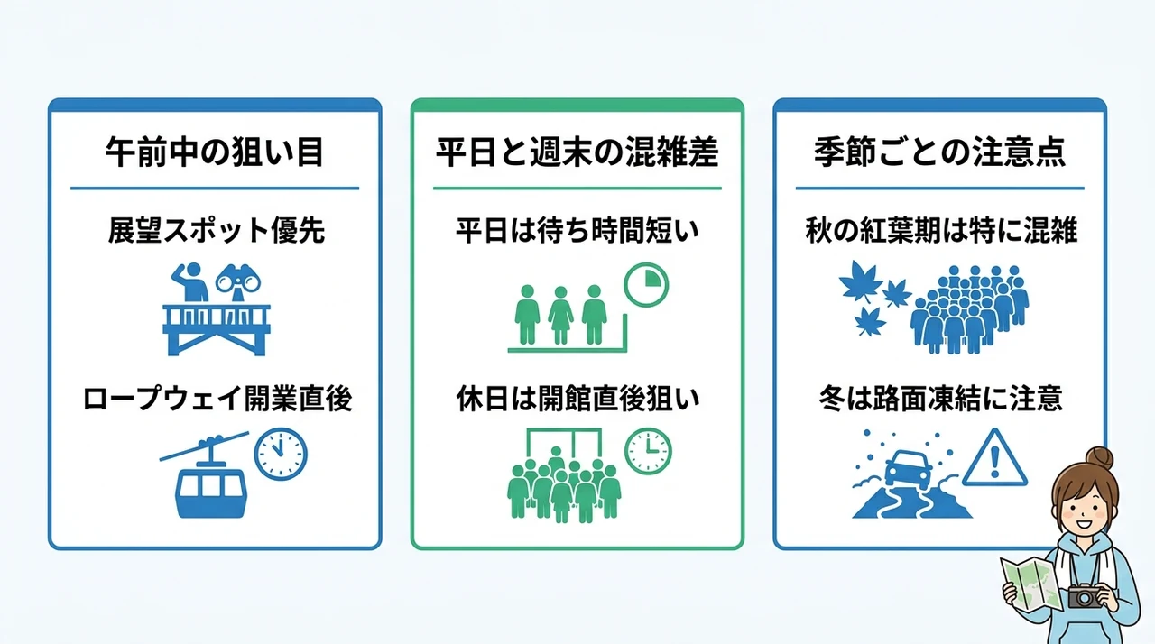 混雑を避ける時間帯と曜日の選び方