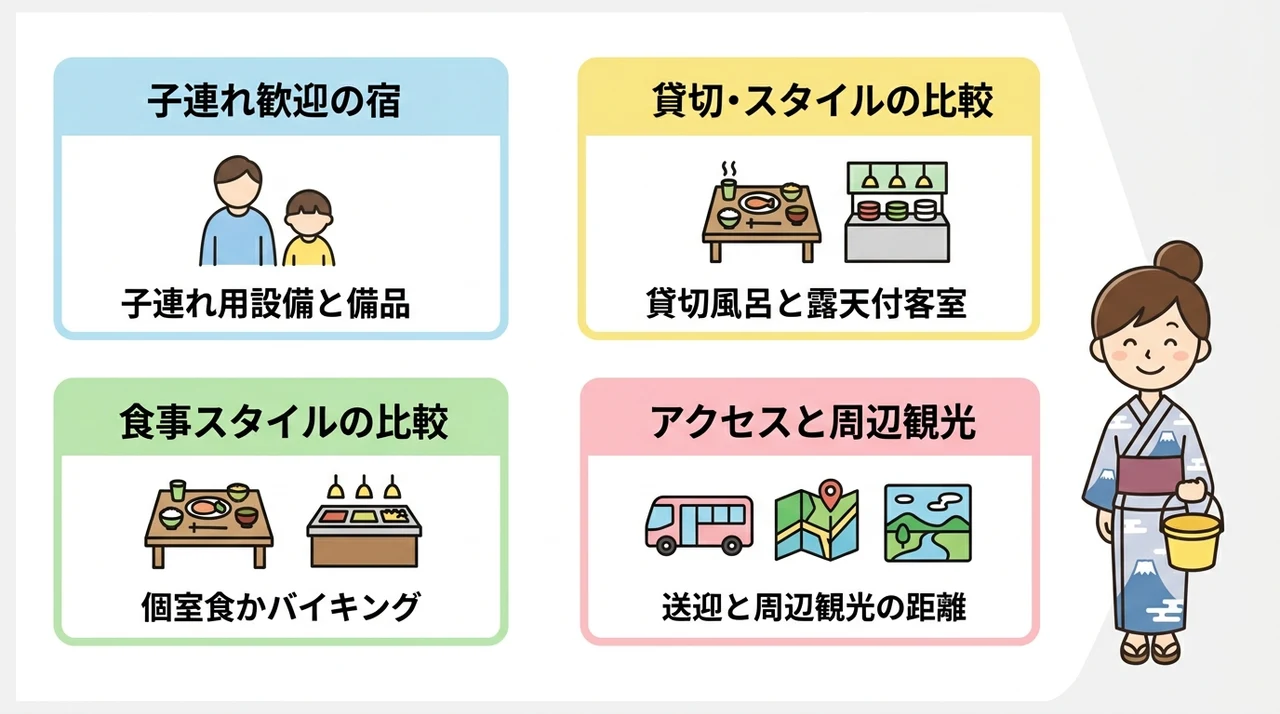 河口湖温泉で子連れ旅行を楽しむための宿選びの基本