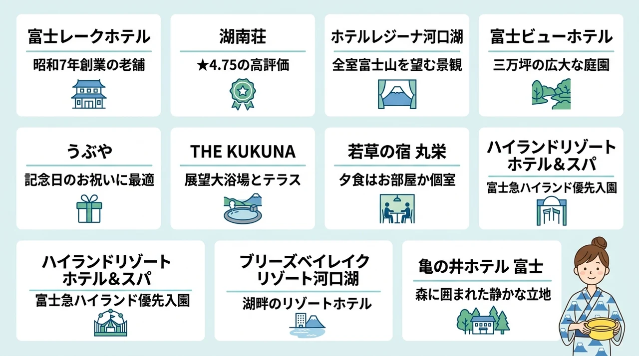 河口湖温泉の子連れにおすすめの宿10選