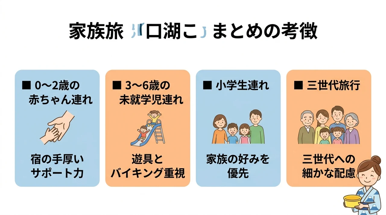 年齢別に見る河口湖温泉の子連れ宿の選び方