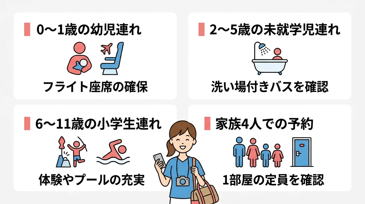 子どもの年齢・人数別でわかる楽パック予約のコツ
