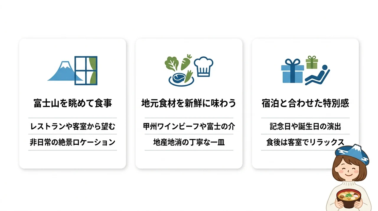 山中湖の宿で食事を楽しむ3つのメリット