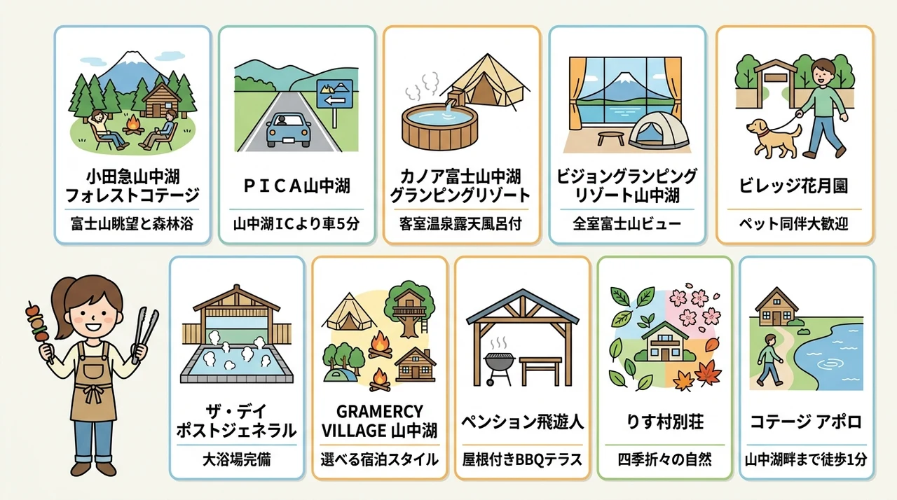 山中湖バーベキュー宿のおすすめ比較10選