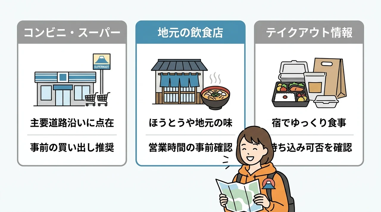 素泊まり派に嬉しい周辺の食事・買い物情報
