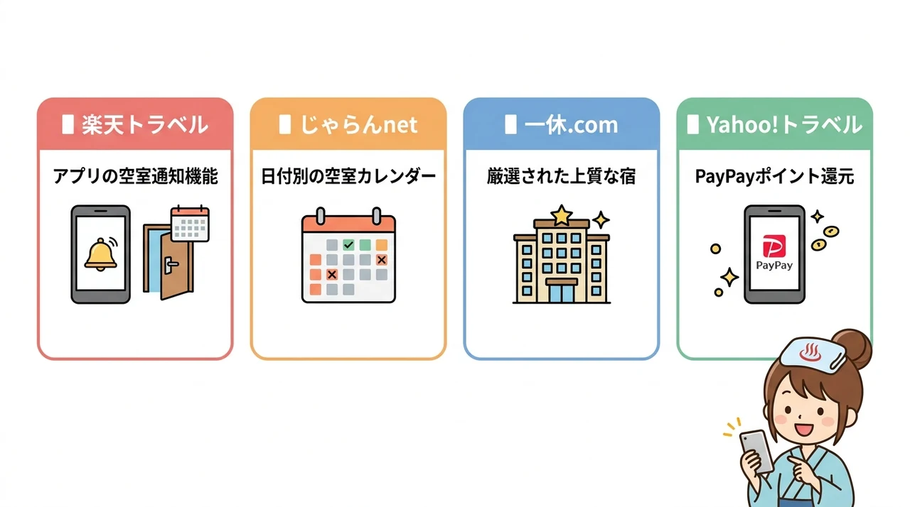 温泉宿の空室が見つかる予約サイト活用術