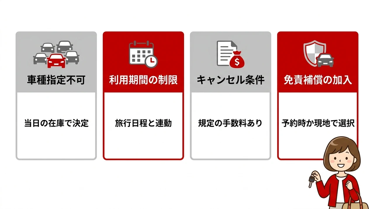 楽パックのレンタカー予約前に知るべき注意点