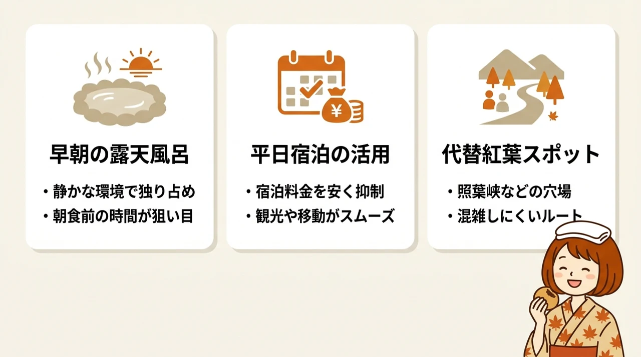 紅葉シーズンの混雑を避ける時間帯とルート
