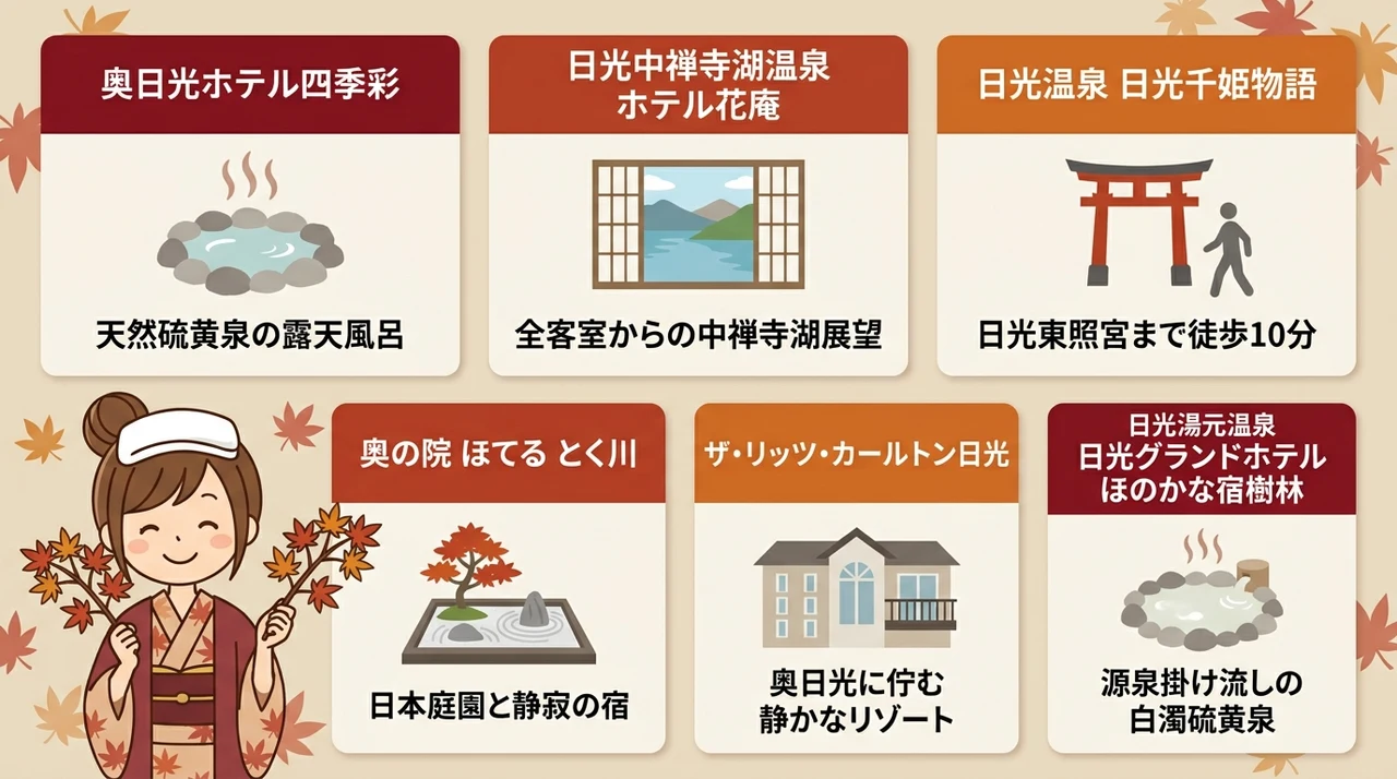日光の紅葉を楽しむ温泉宿おすすめ6選