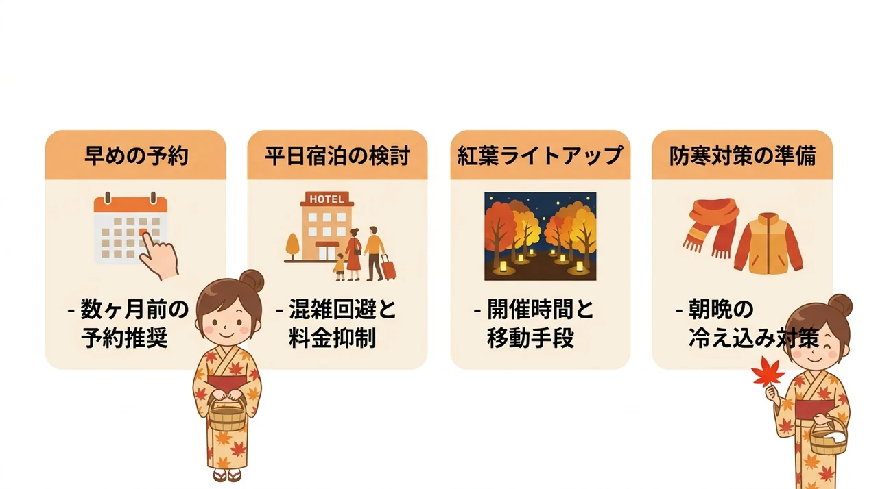 紅葉シーズンの宿泊を成功させるポイント
