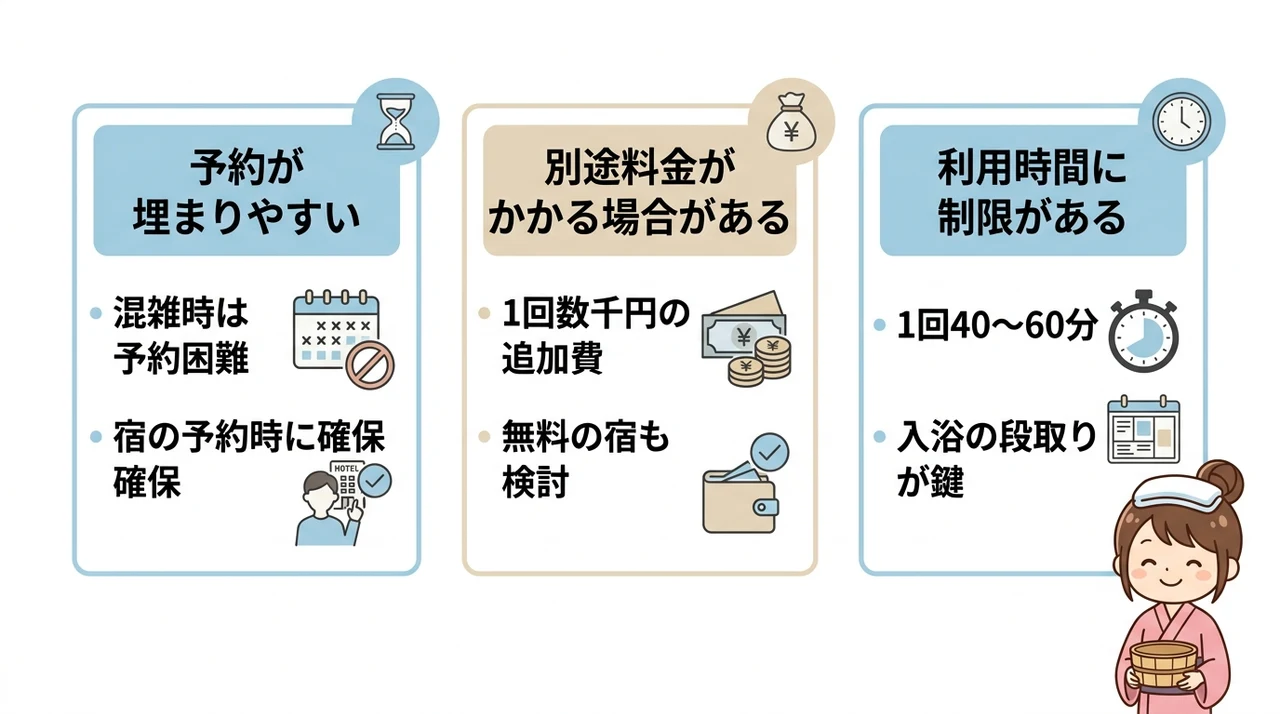 貸切風呂を選ぶ際の注意点
