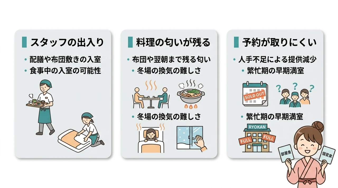 部屋食を選ぶ際に知るべき3つのデメリット