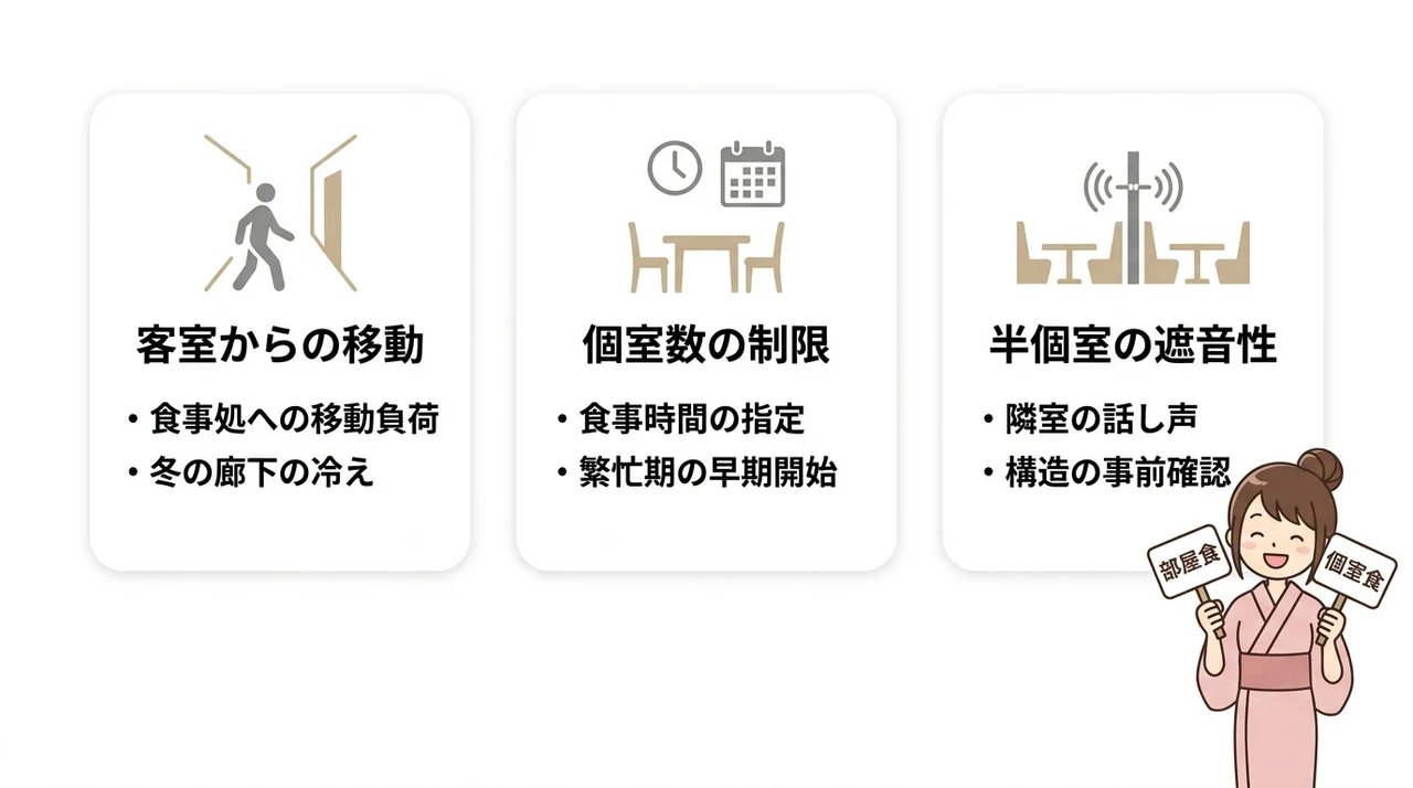 個室食を選ぶ際に知るべき3つのデメリット