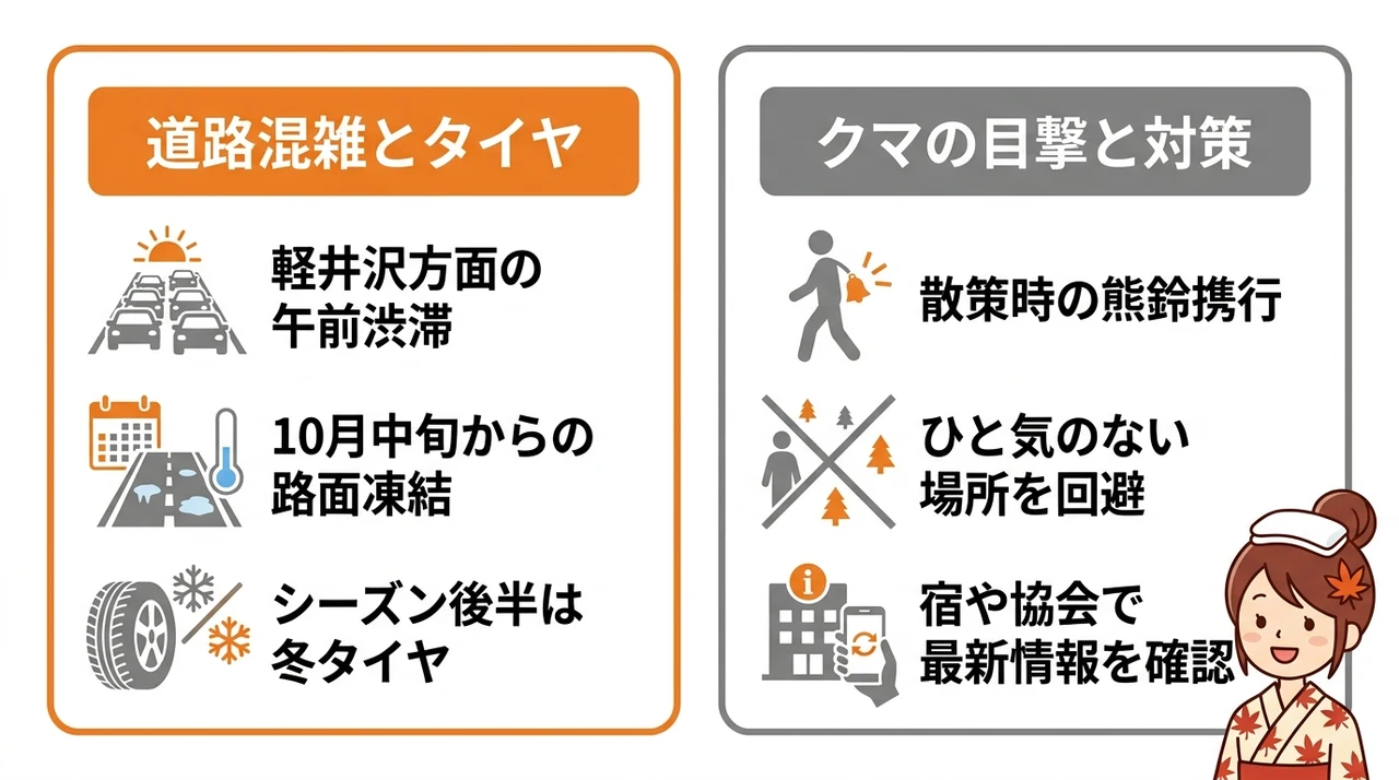 紅葉シーズンに宿泊する前に知るべき2つの注意点