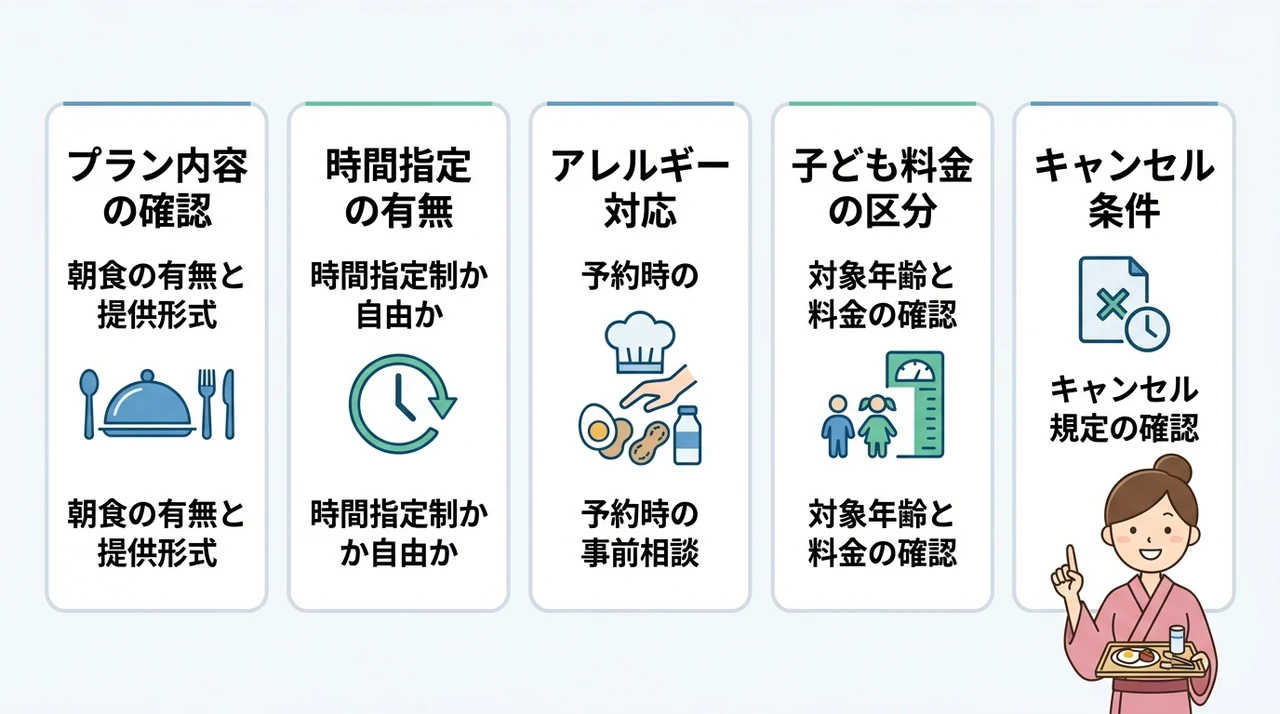 予約時に確認したい朝食バイキングの注意点