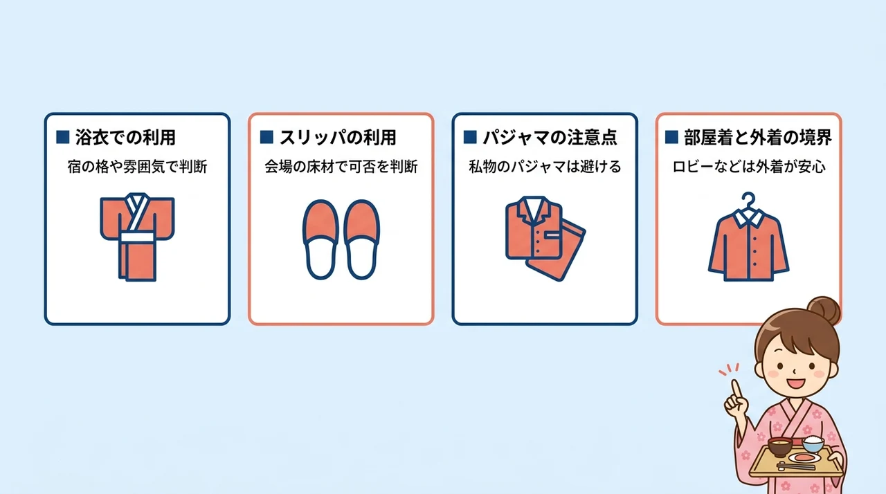 温泉宿の朝食バイキングで失敗しない服装選び