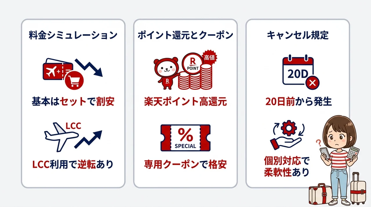 楽パックと別々予約はどっちが安い？結論と比較のポイント