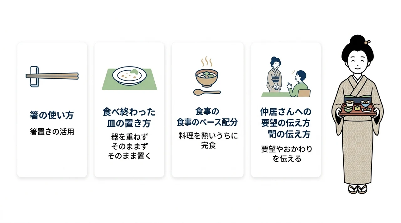 温泉宿の会席料理で知っておきたい4つのマナー