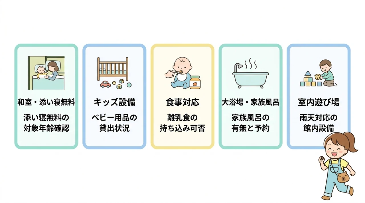 子連れホテル選びで確認したい5つの設備