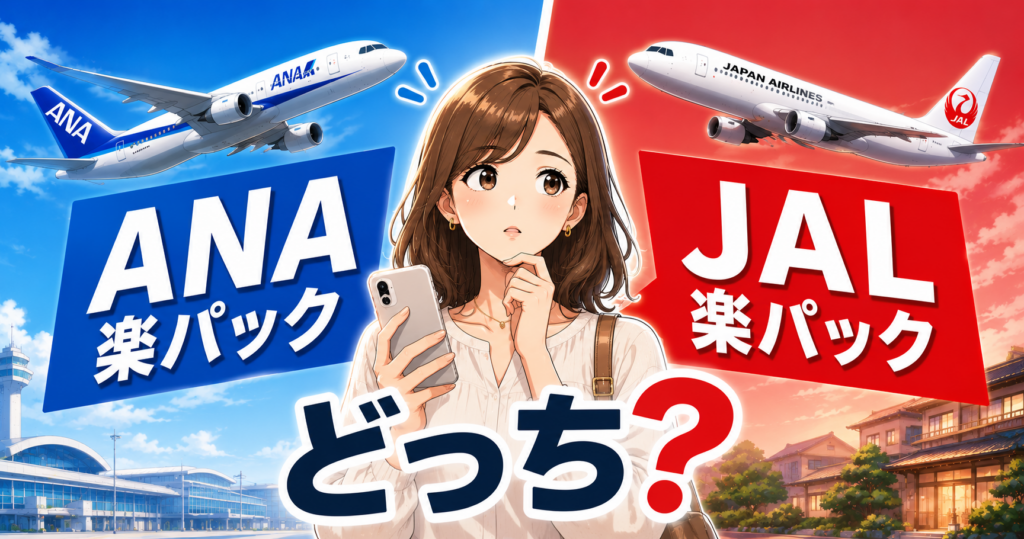 ANA楽パックとJAL楽パックはどっちがおすすめか比較するイメージ