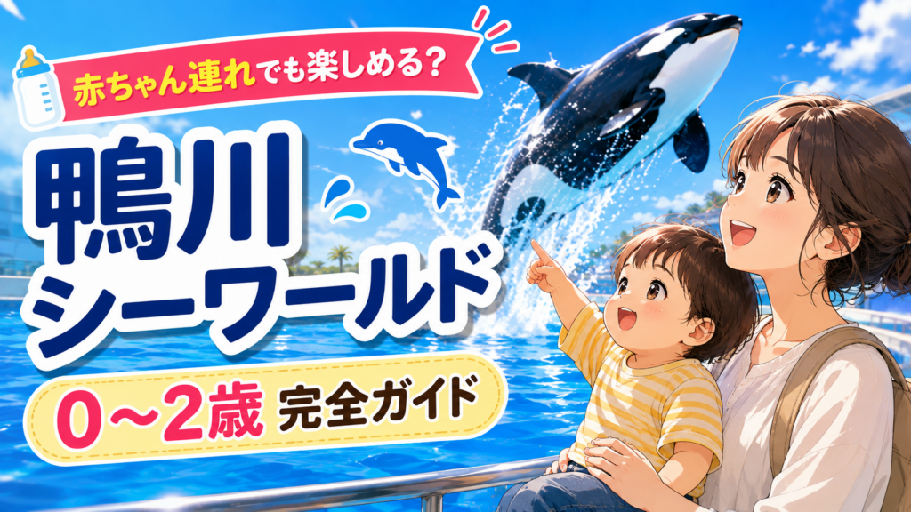 鴨川シーワールドを赤ちゃん連れで楽しむ親子とシャチのイメージ