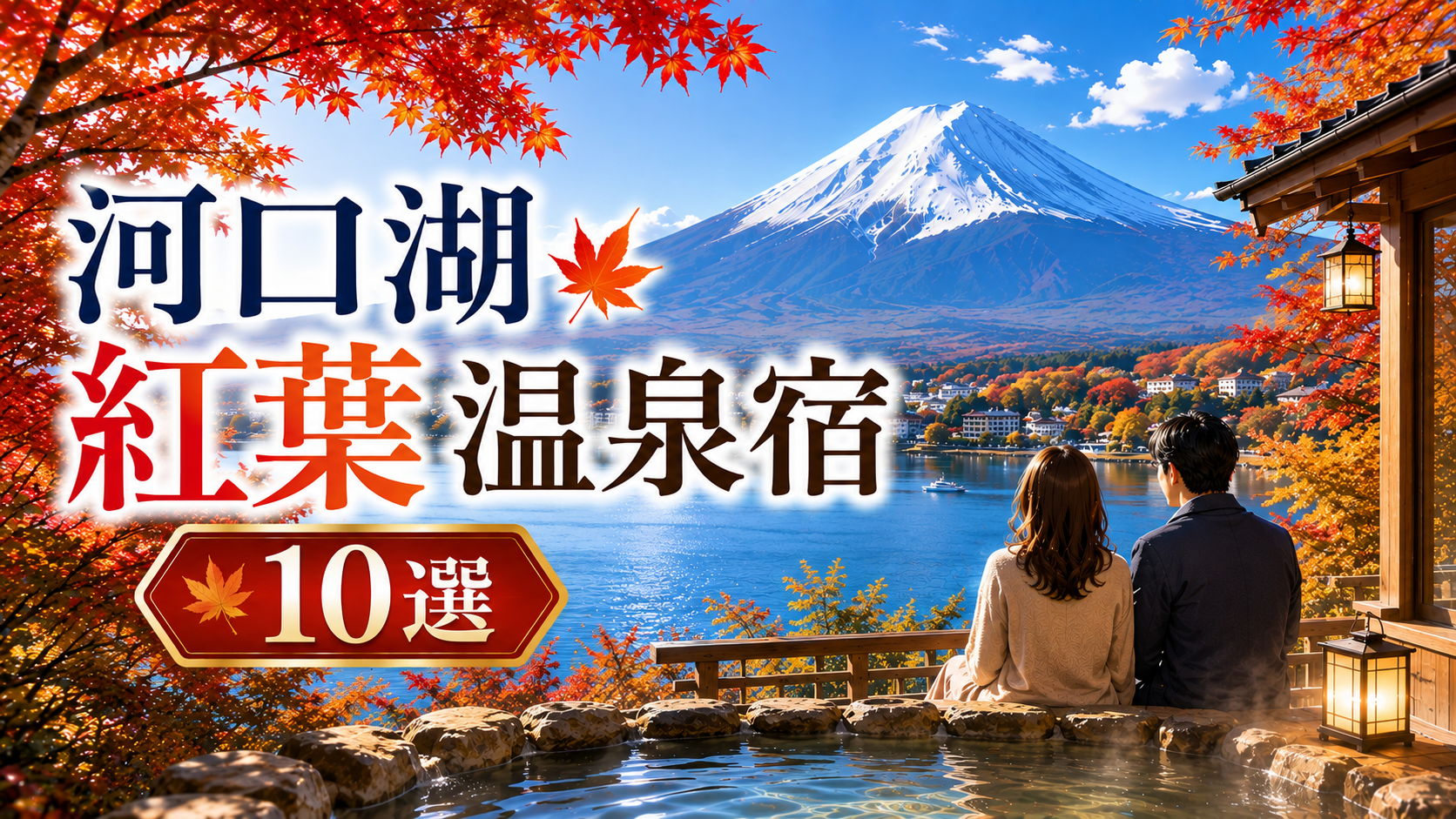 河口湖の紅葉と富士山を望む温泉宿10選のアイキャッチ