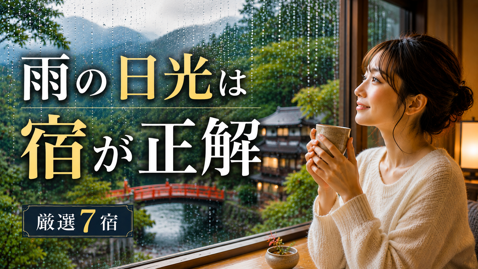雨の日の日光旅行におすすめの宿7選を紹介するアイキャッチ画像