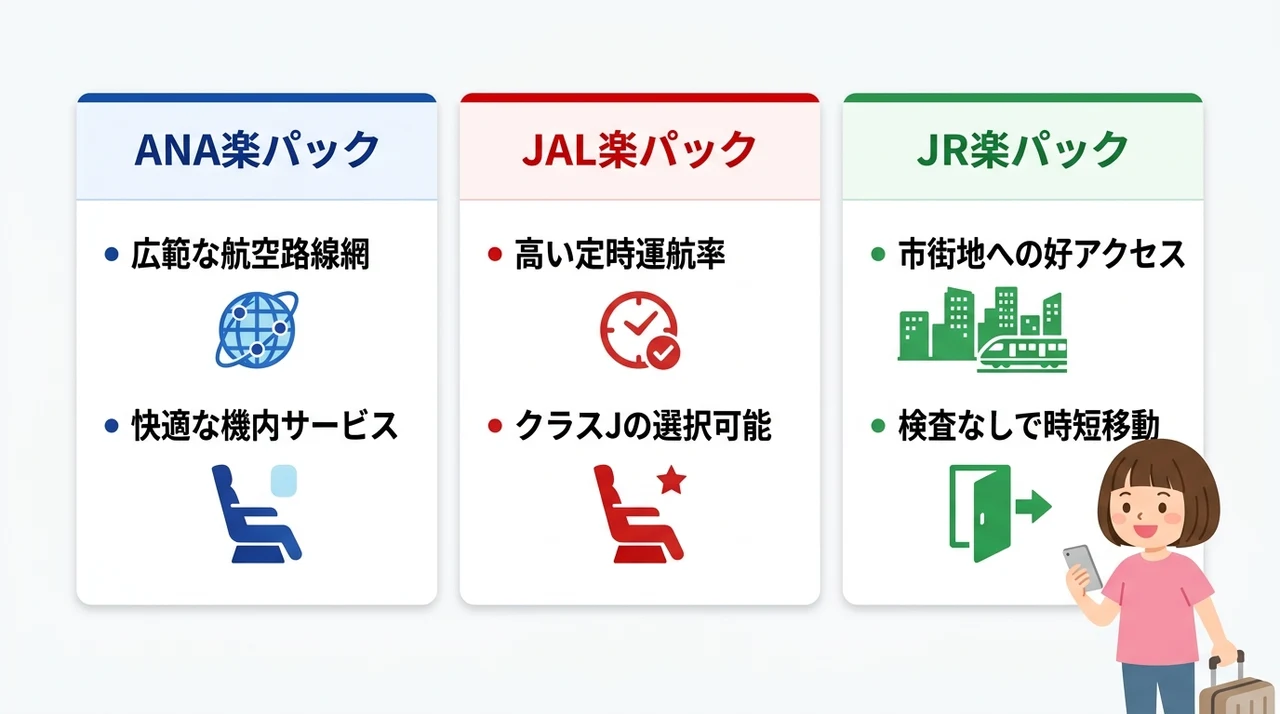 ANA・JAL・JR楽パックの予約方法と選び方