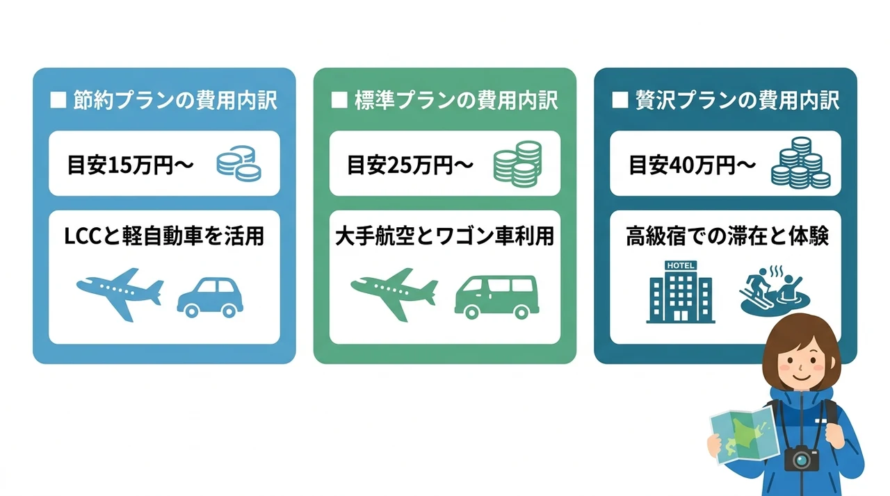3泊4日の北海道家族旅行にかかる費用目安