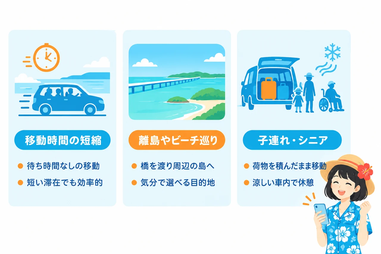 レンタカー付きプランを選ぶ3つのメリット