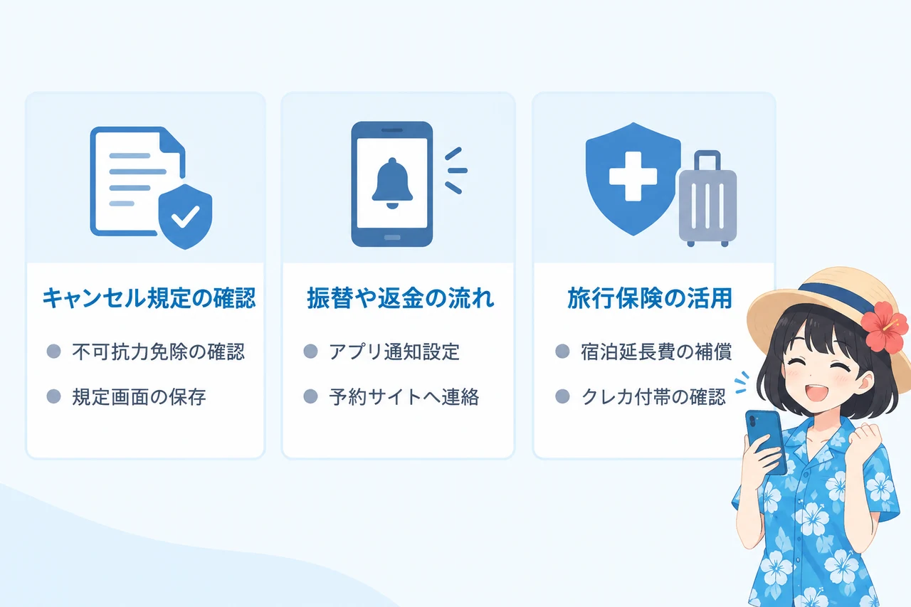 台風・欠航時に知っておきたい対応