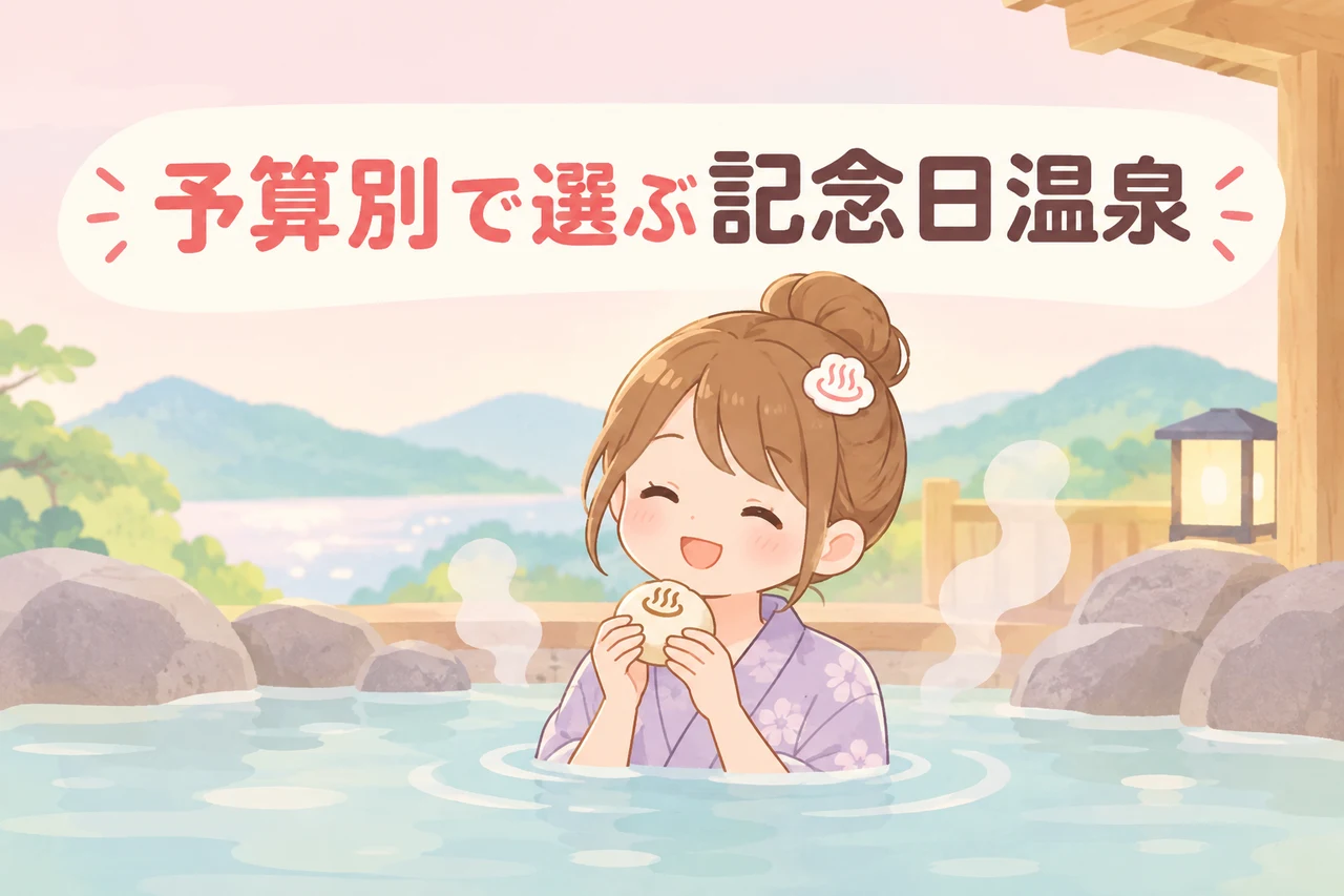 記念日温泉宿の予算別の選び方のイメージ画像(1人2万円台の宿・1人3万円台の宿・1人4万円以上の宿)