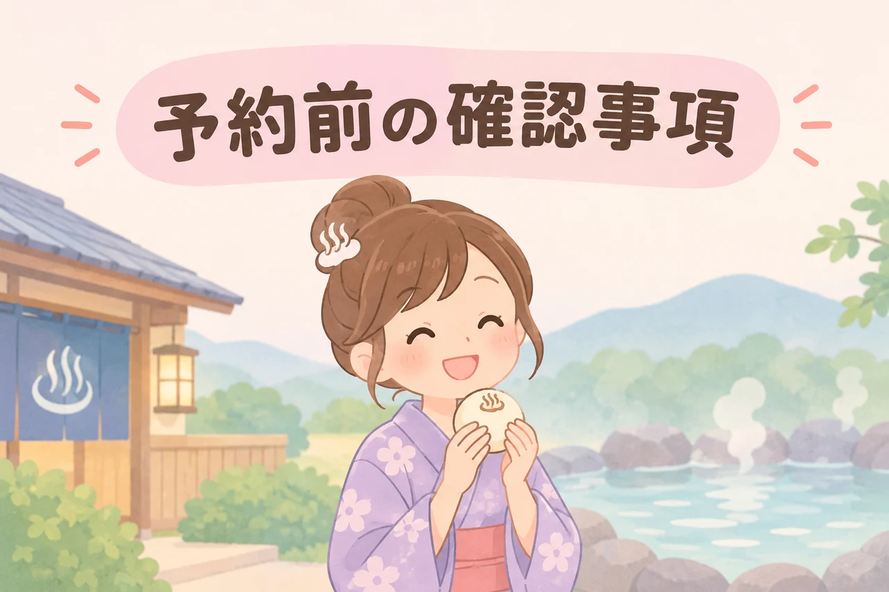 記念日温泉宿を予約する前に確認したいことのイメージ画像(サプライズの事前相談・食事の提供スタイル・キャンセル規定)